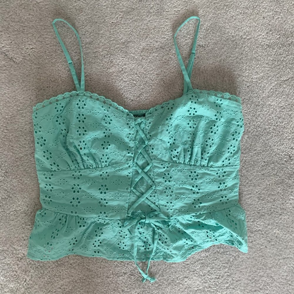Wild Fable Green Corset Tank Top (Women's S)